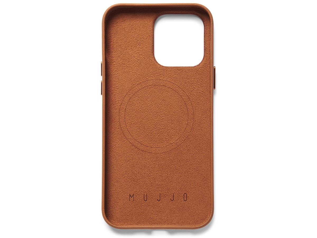 Mujjo Full Leather Case MagSafe Tan - iPhone 14 Pro Max Hoesje Leer