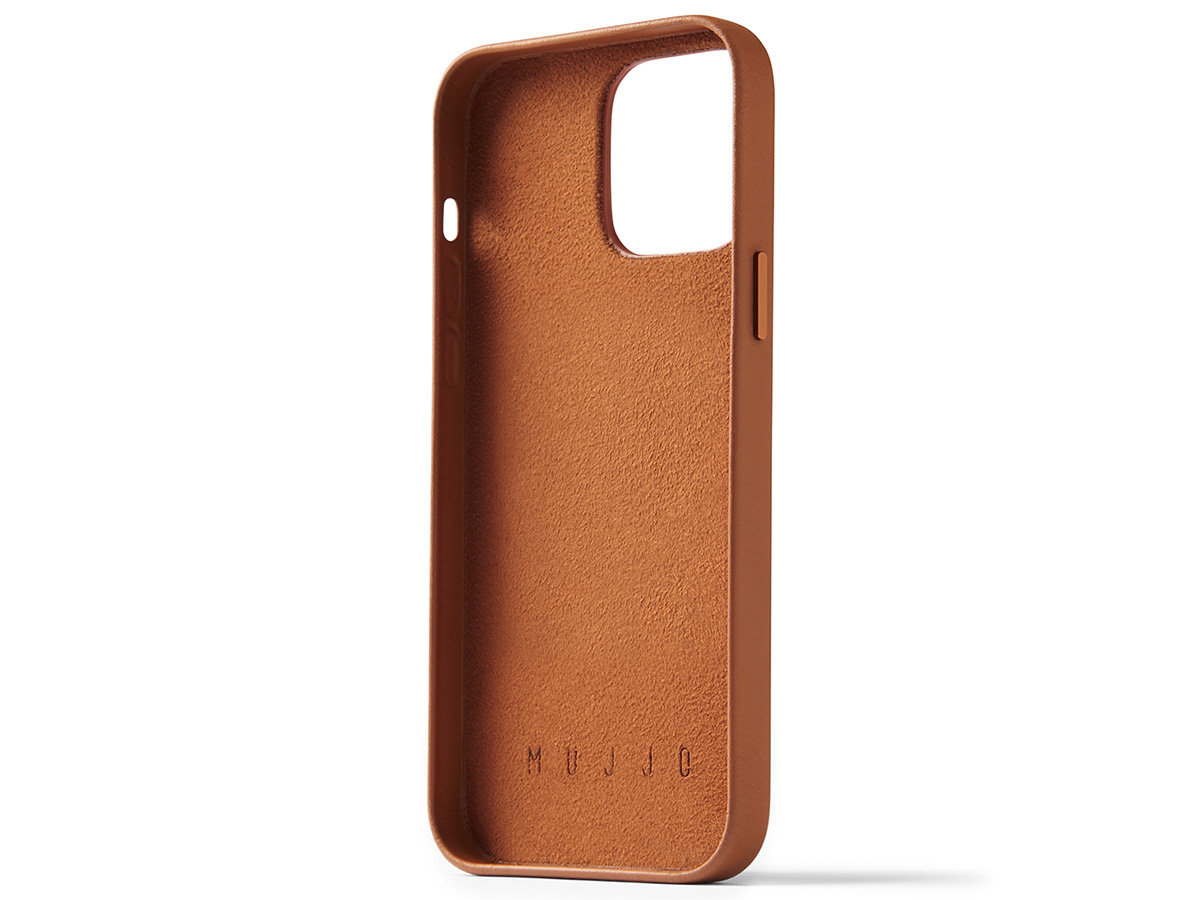 Mujjo Full Leather Wallet Case Tan - iPhone 14 Pro Max Hoesje Leer