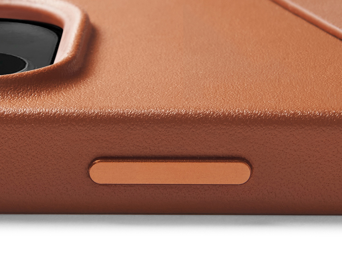 Mujjo Full Leather Wallet Case Tan - iPhone 14 Pro Max Hoesje Leer
