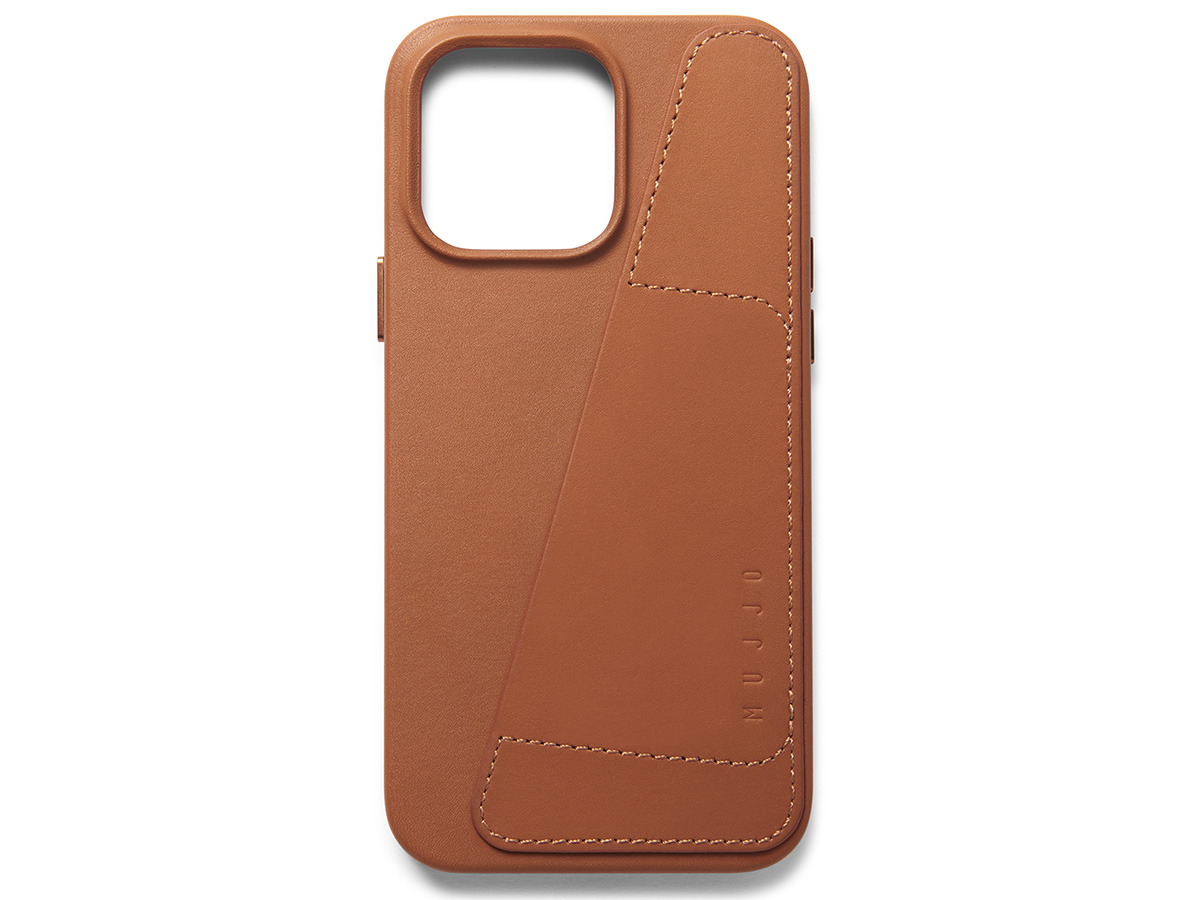 Mujjo Full Leather Wallet Case Tan - iPhone 14 Pro Max Hoesje Leer