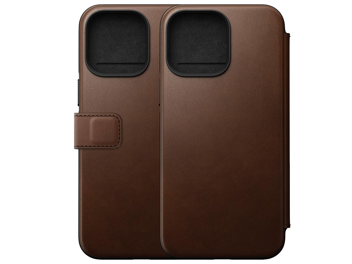 Nomad Modern Leather Folio Bruin - iPhone 14 Pro Max hoesje