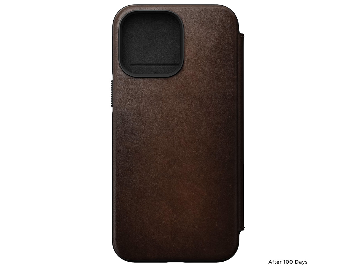 Nomad Modern Leather Folio Bruin - iPhone 14 Pro Max hoesje