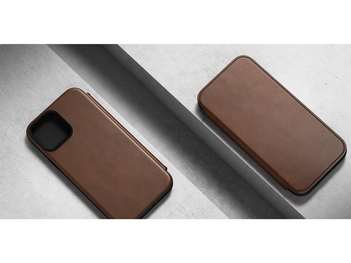 Nomad Modern Leather Folio Bruin - iPhone 14 Pro Max hoesje