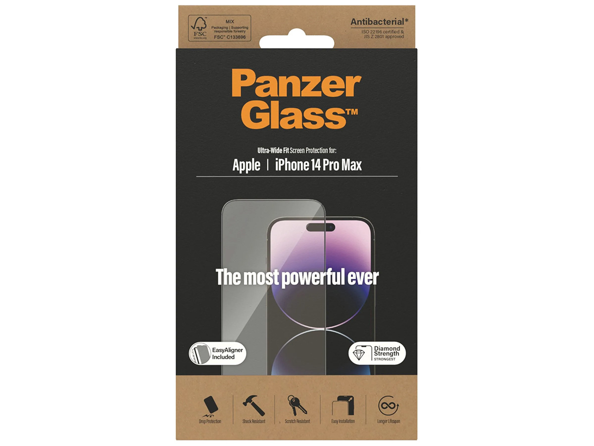 PanzerGlass iPhone 14 Pro Max Super+ Glas Wide Fit met EasyAligner