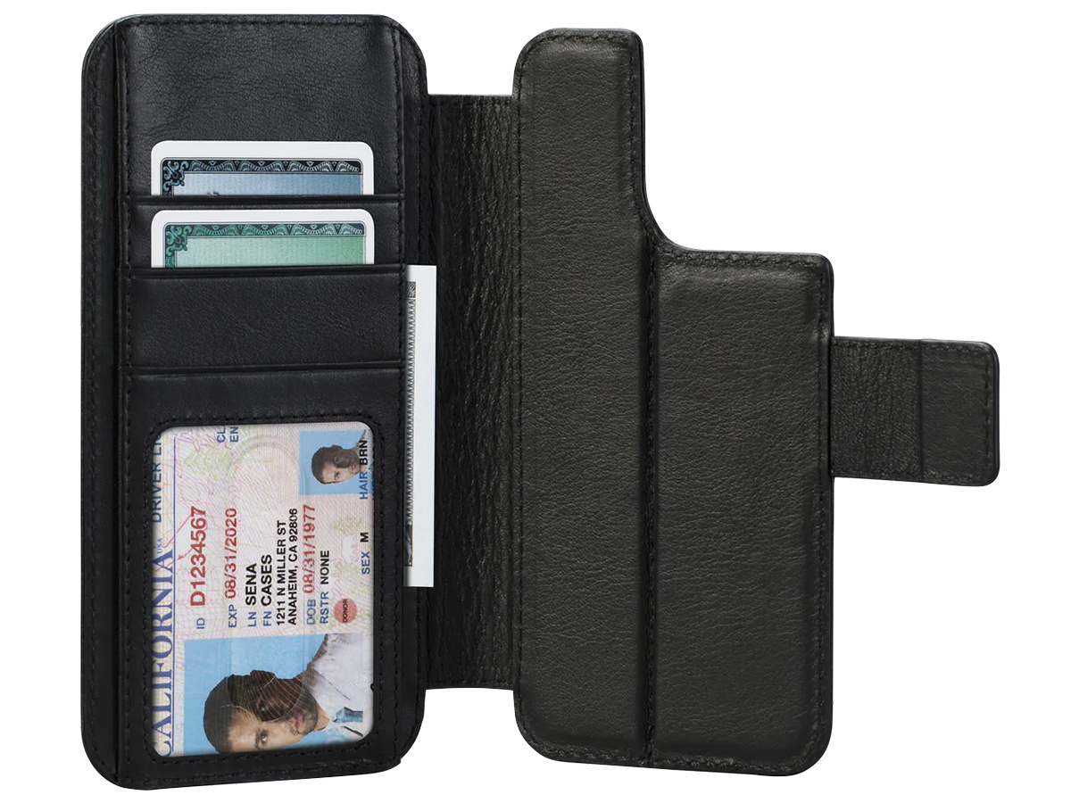 Sena 2in1 WalletBook Case Zwart - iPhone 14 Plus Hoesje Leer