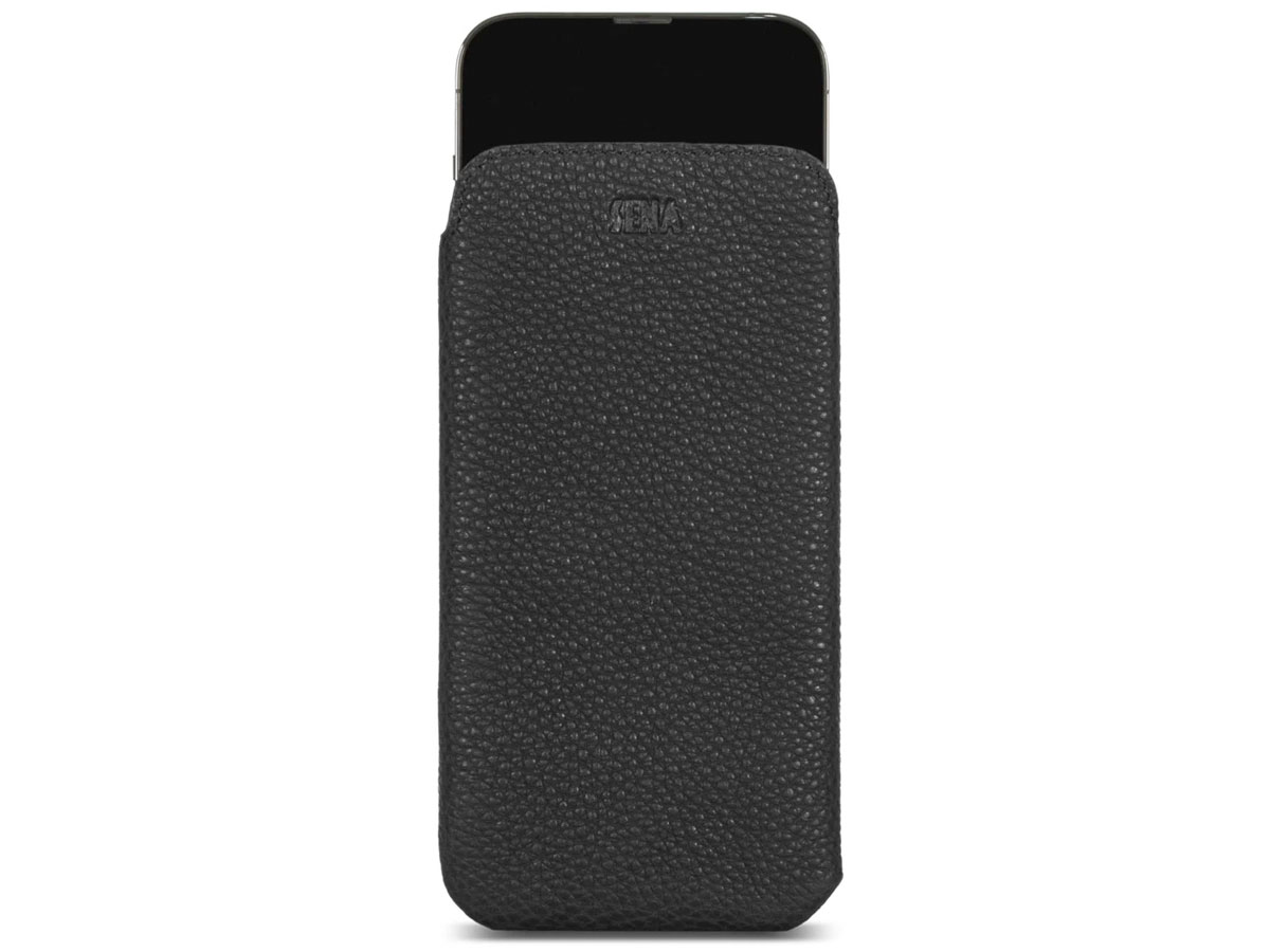 Sena Ultraslim Sleeve Zwart Leer - iPhone 14 Plus/14 Pro Max hoesje