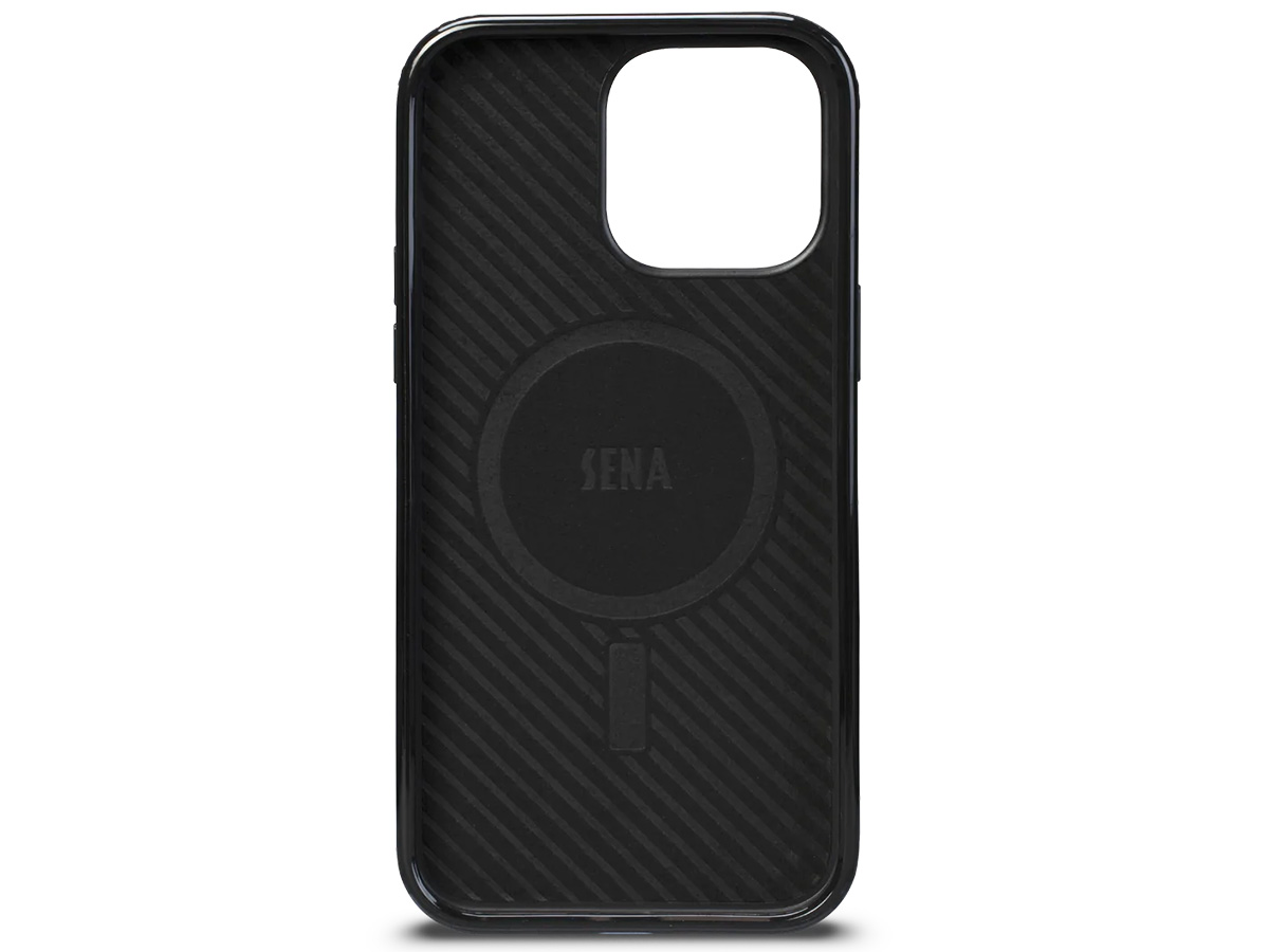 Sena Varano MagSafe Case Zwart - iPhone 14 Pro Max Hoesje Leer