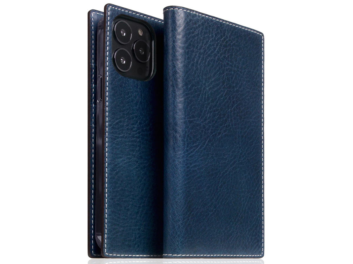 SLG Design D+ Temponata Folio Blauw - iPhone 14 Pro Max hoesje Leer