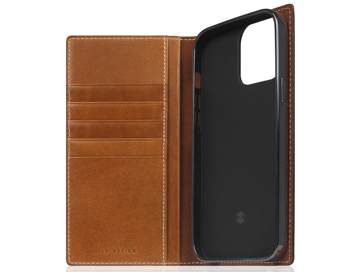 SLG Design D+ Temponata Folio Cognac - iPhone 14 Pro Max hoesje Leer