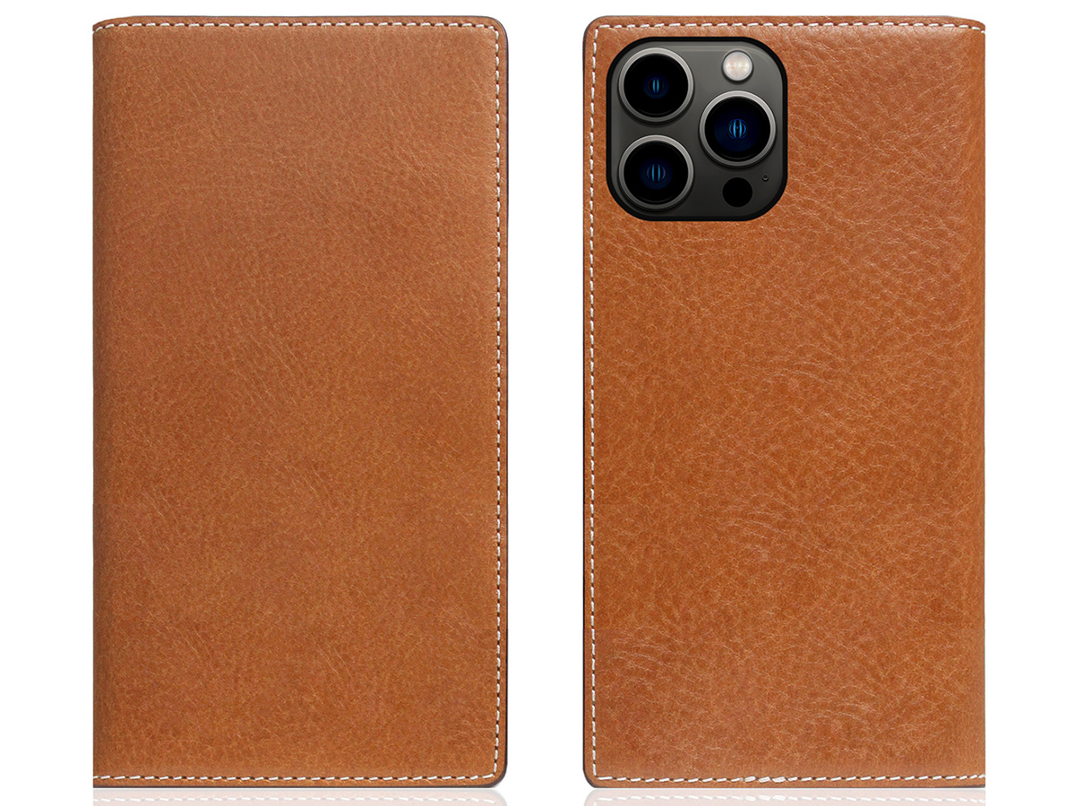 SLG Design D+ Temponata Folio Cognac - iPhone 14 Pro Max hoesje Leer