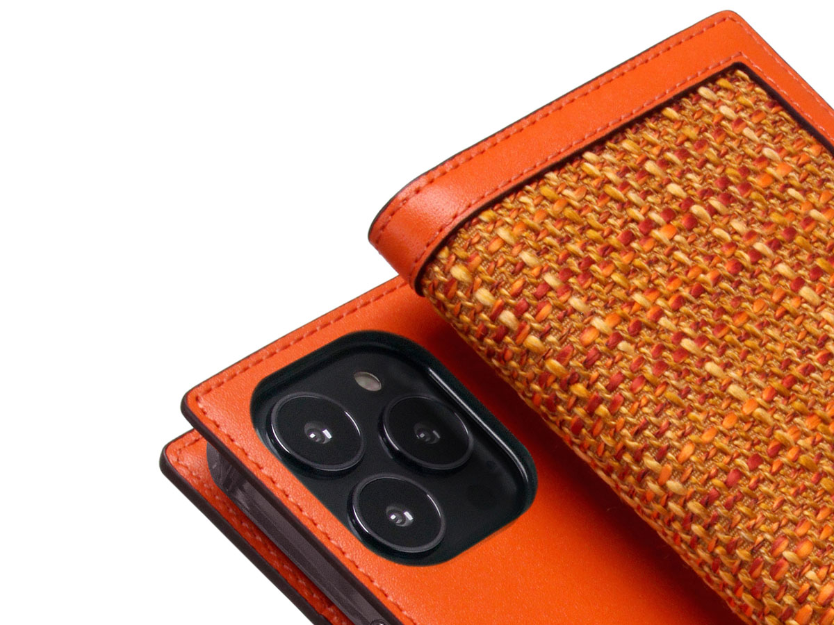 SLG Design D5 CSL Oranje Leer - iPhone 14 Pro Max hoesje