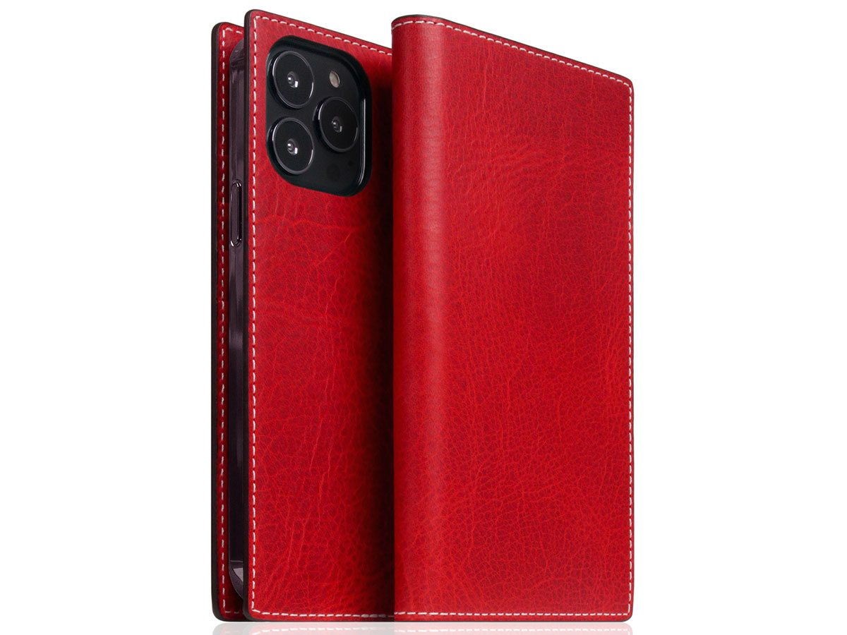 SLG Design D7 Italian Wax Leer Rood - iPhone 14 Pro Max hoesje