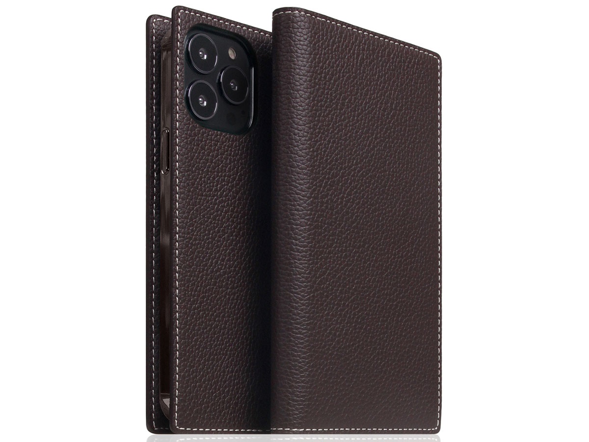 SLG Design D8 Folio Leer Brown Cream - iPhone 14 Pro Max hoesje