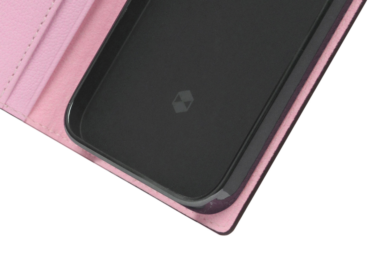 SLG Design D9 Chevere Chagrin Leer Roze - iPhone 14 Pro Max hoesje