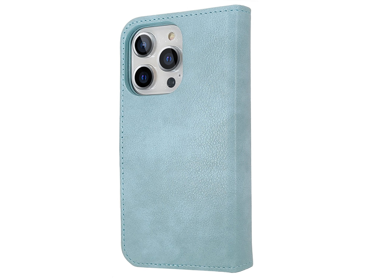CaseMania 2in1 Magnetic Bookcase XL Aqua - iPhone 15 Hoesje
