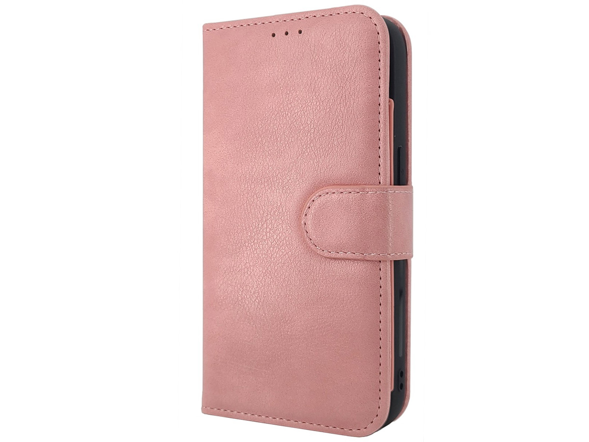 CaseMania 2in1 Magnetic Bookcase XL Roze - iPhone 15 Hoesje