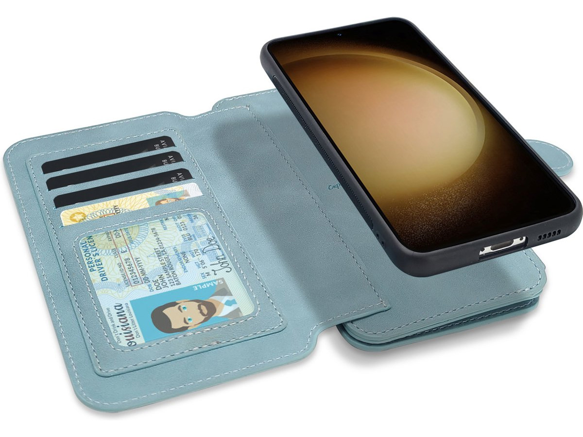 CaseMe 2in1 Wallet Ritsvak Case Aqua - iPhone 15 Hoesje