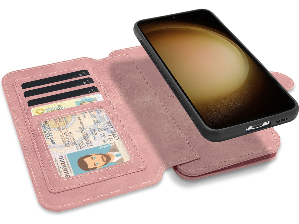 CaseMe 2in1 Wallet Ritsvak Case Roze - iPhone 15 Hoesje