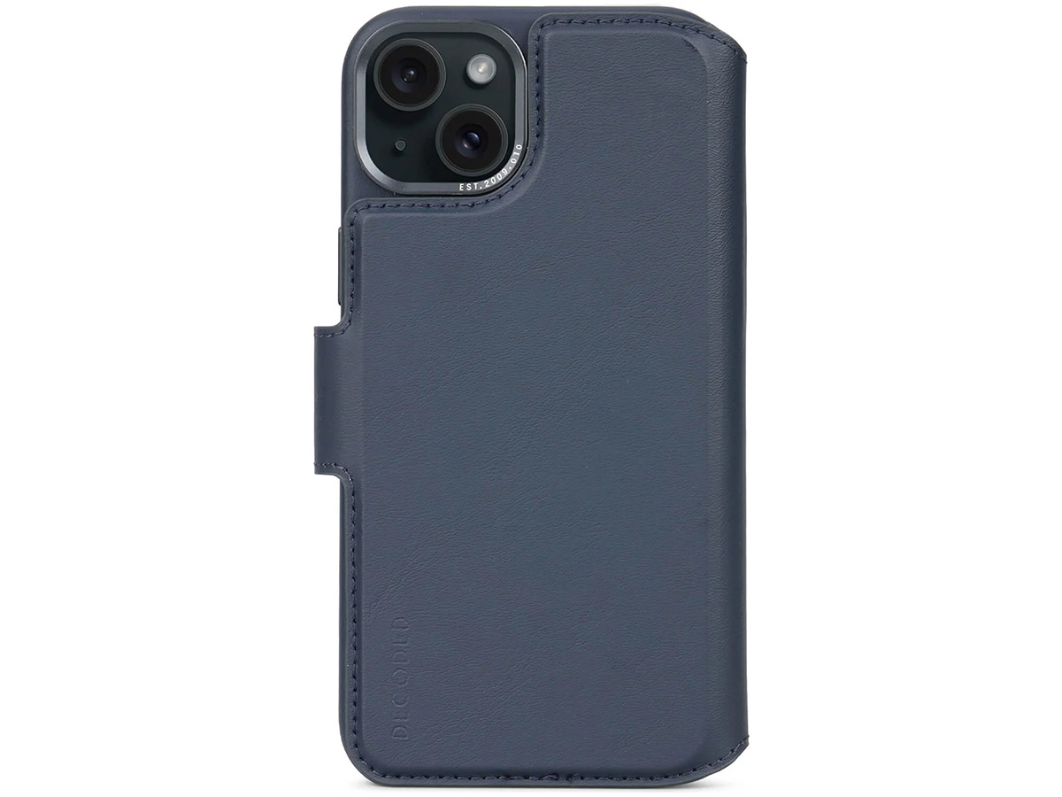 Decoded Leather Detachable Wallet Case True Navy - iPhone 15 hoesje