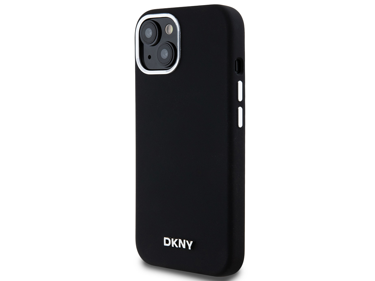 DKNY Silicone MagSafe Case Zwart - iPhone 15 / 14 / 13 hoesje