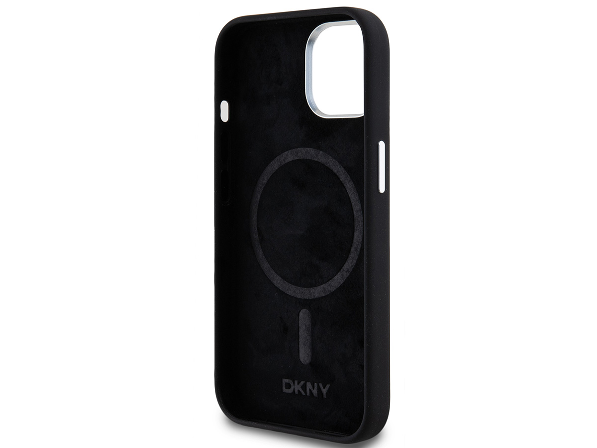 DKNY Silicone MagSafe Case Zwart - iPhone 15 / 14 / 13 hoesje