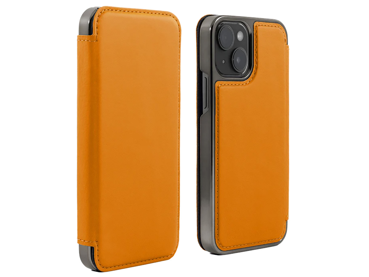Greenwich Blake MagSafe Leather Folio Arancia Orange - iPhone 15 Hoesje