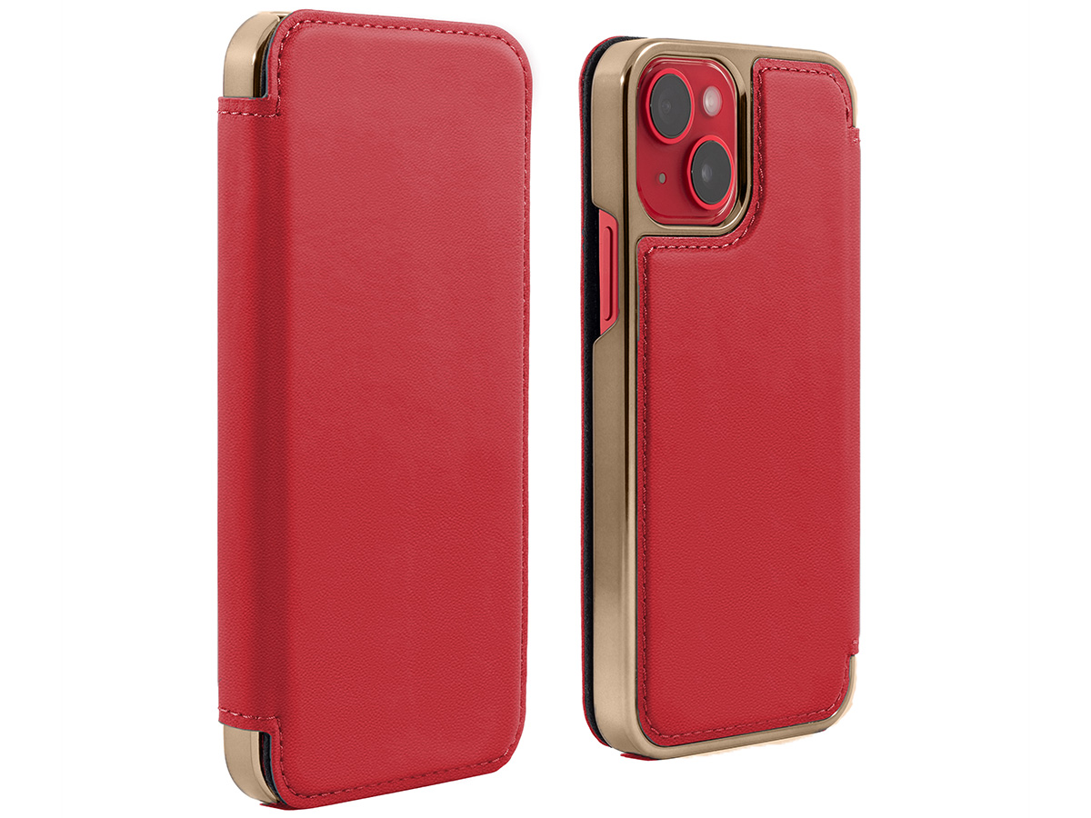 Greenwich Blake MagSafe Leather Folio Flash Red - iPhone 15 Hoesje