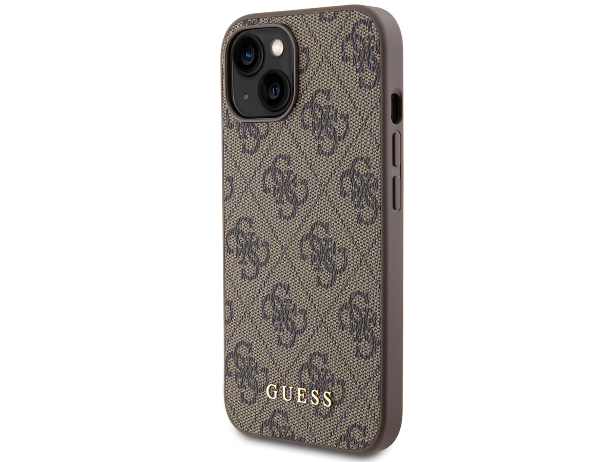 Guess 4G Monogram Case Bruin - iPhone 15 hoesje