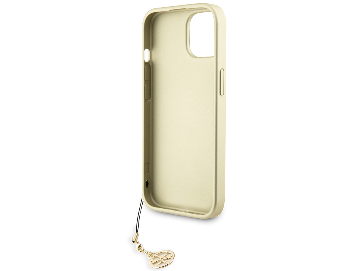 Guess 4G Monogram Charm Case Bruin - iPhone 15 hoesje