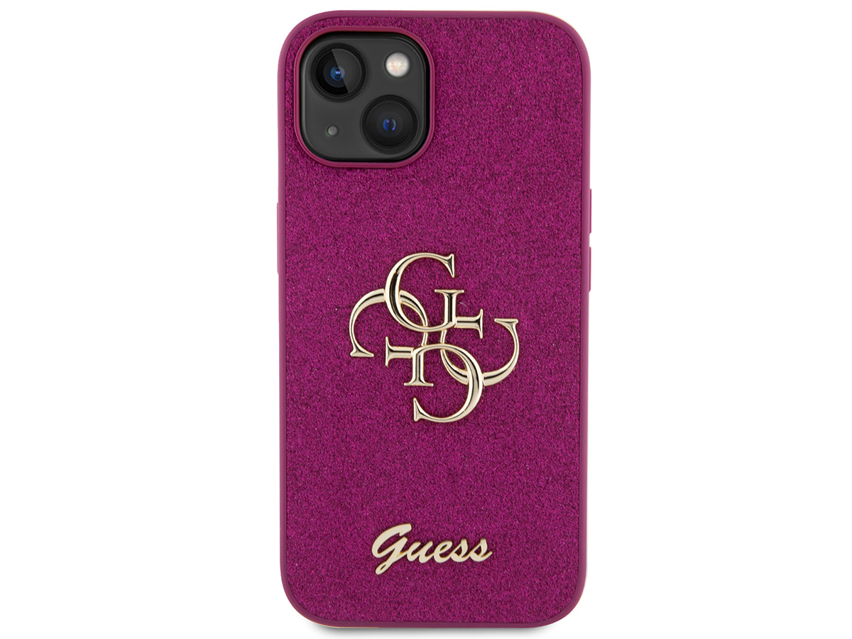 Guess Big 4G Glitter Case Paars - iPhone 15 hoesje