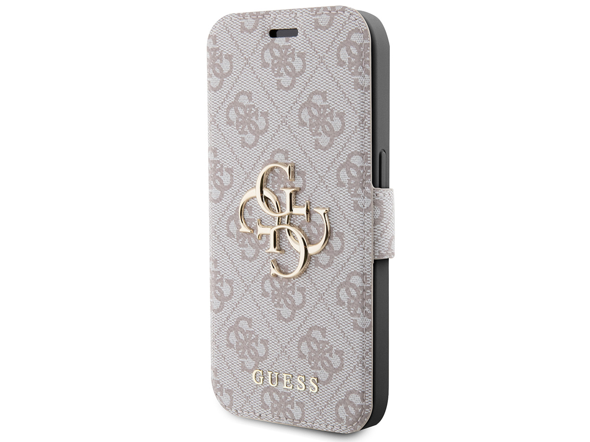 Guess Big 4G Monogram Bookcase Roze - iPhone 15 hoesje