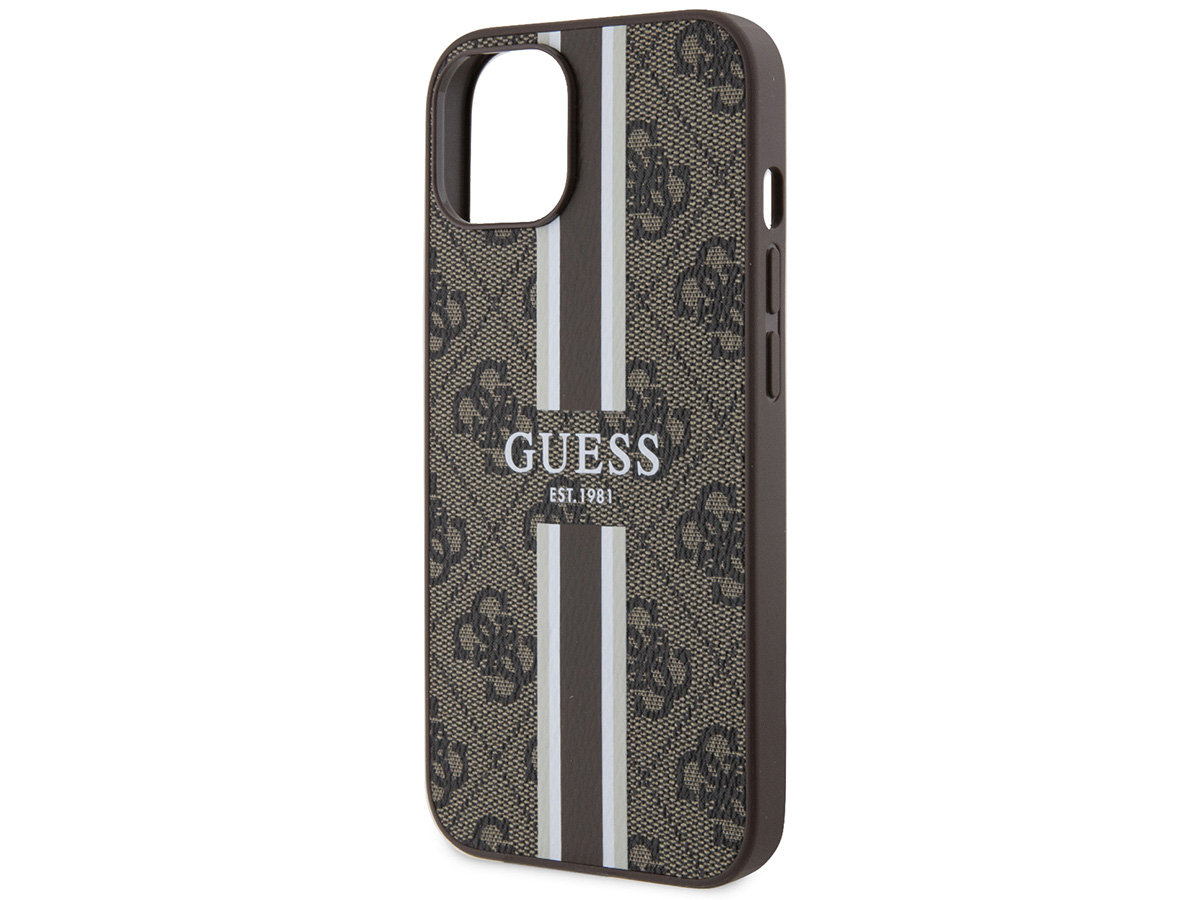 Guess College Monogram Case Bruin - iPhone 15 hoesje