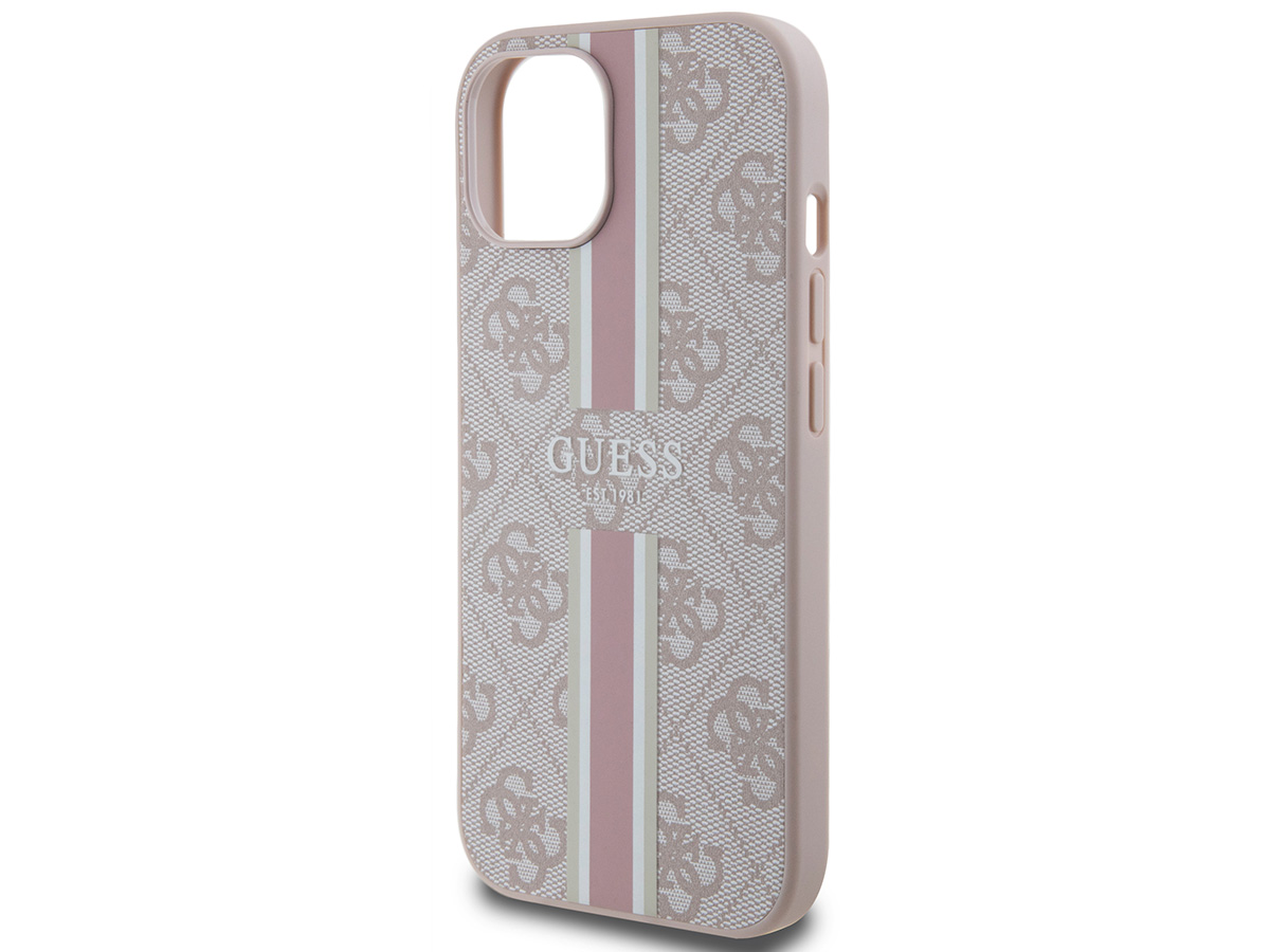 Guess College Monogram Case Roze - iPhone 15 hoesje