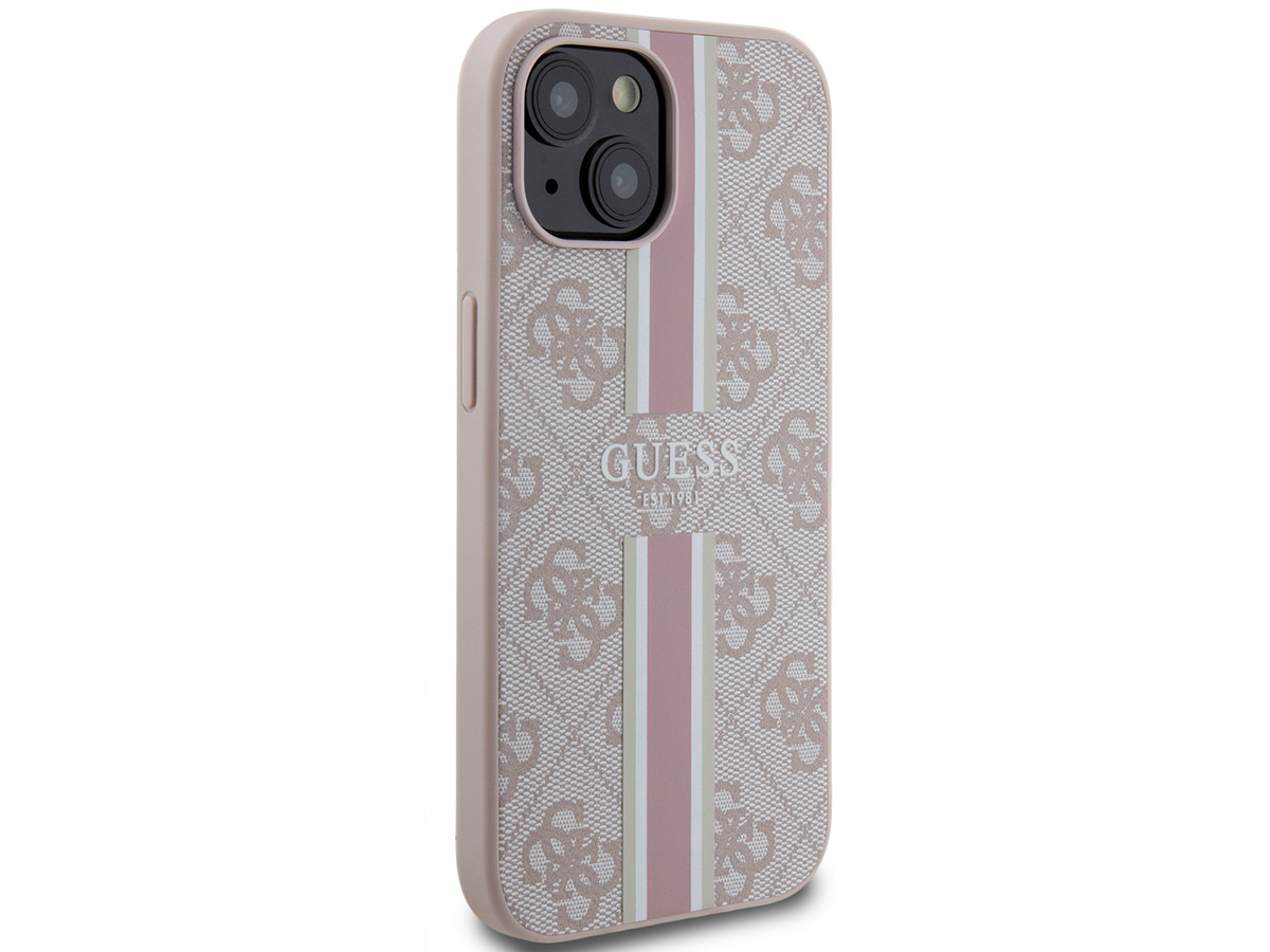 Guess College Monogram Case Roze - iPhone 15 hoesje