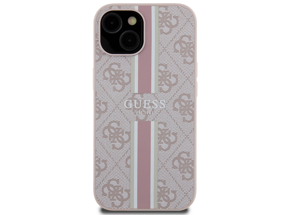 Guess College Monogram Case Roze - iPhone 15 hoesje