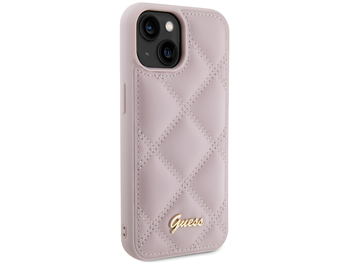 Guess Diamond Quilted Puffer Case Roze - iPhone 15 hoesje