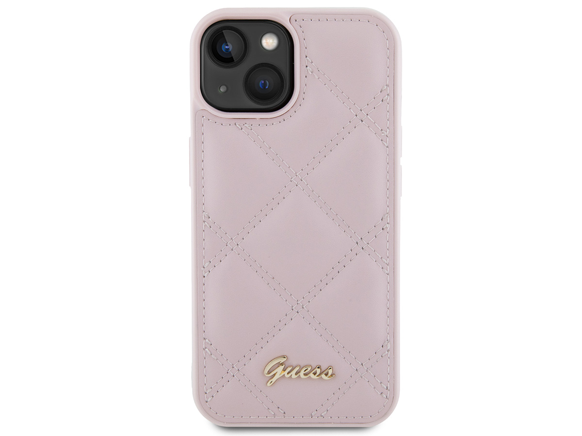 Guess Diamond Quilted Puffer Case Roze - iPhone 15 hoesje