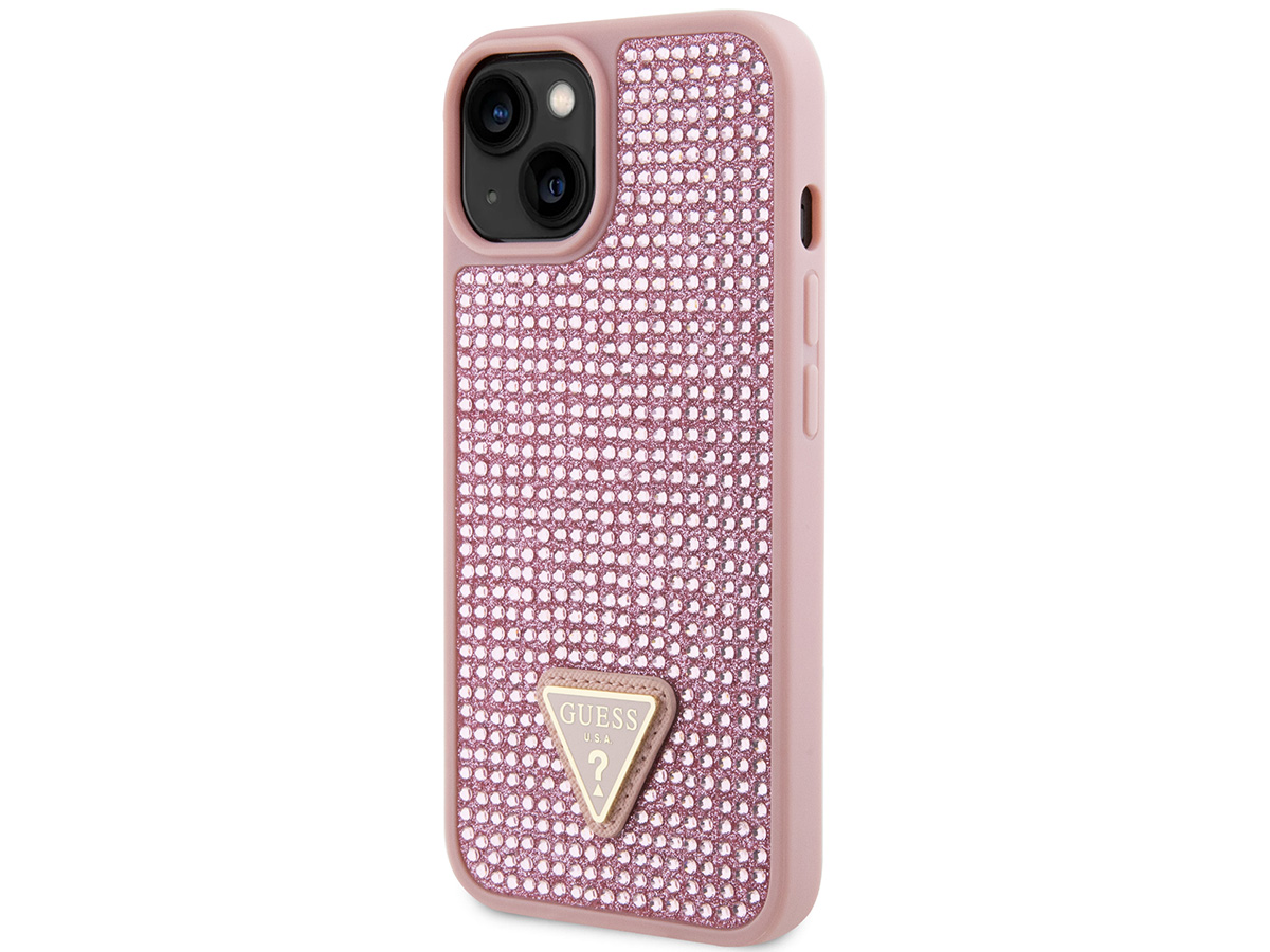 Guess Diamond Triangle Case Roze - iPhone 15/14/13 hoesje