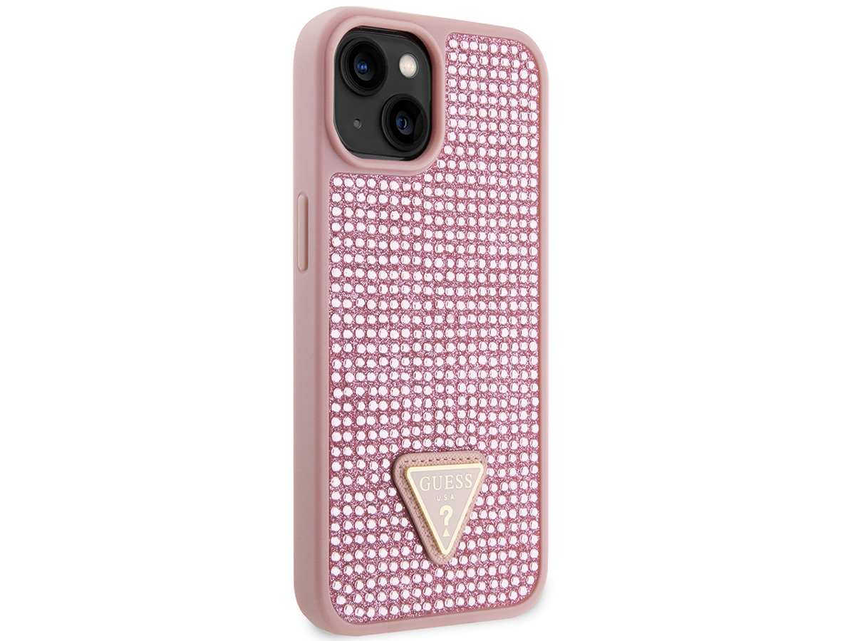 Guess Diamond Triangle Case Roze - iPhone 15/14/13 hoesje