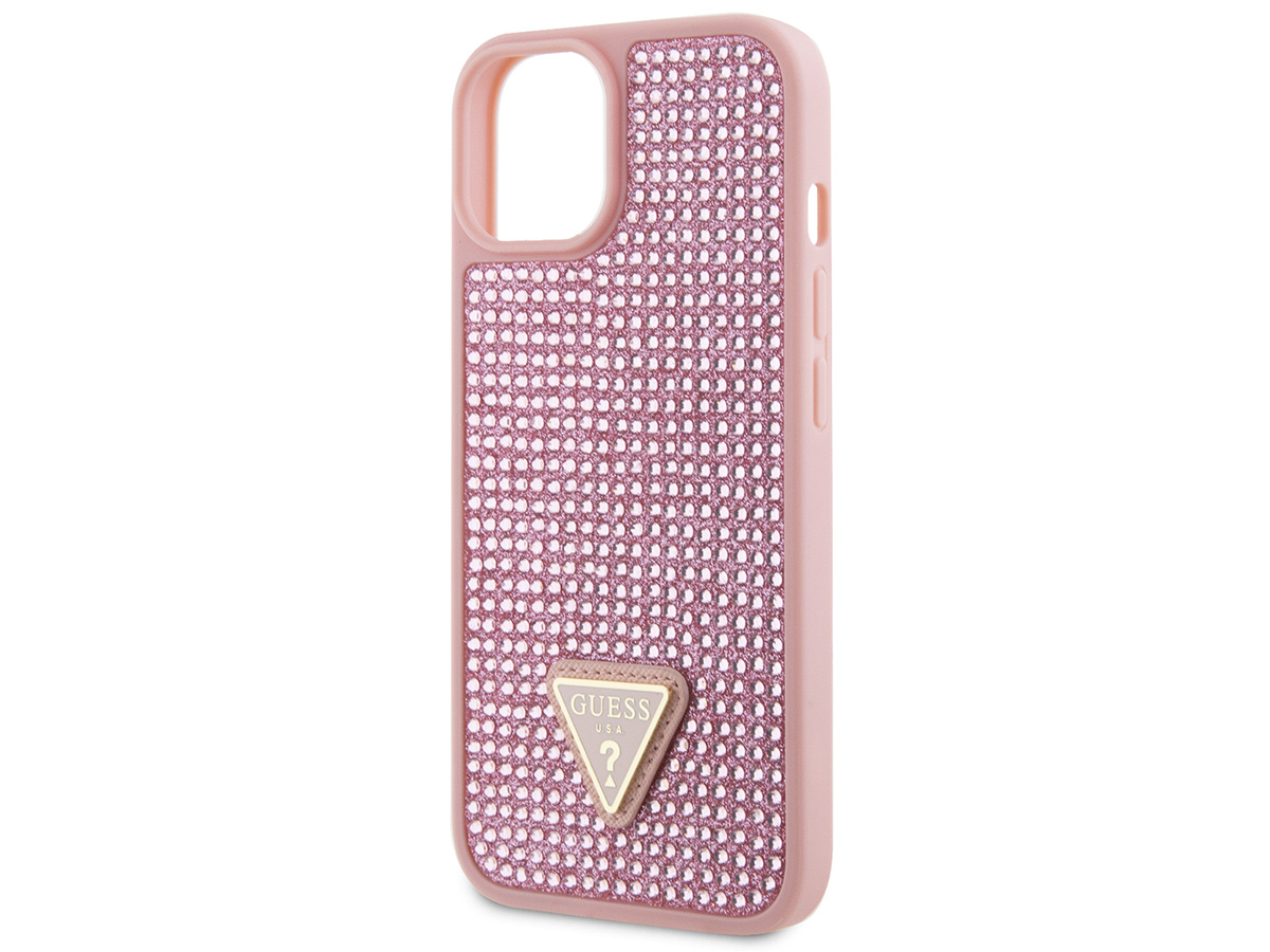 Guess Diamond Triangle Case Roze - iPhone 15/14/13 hoesje