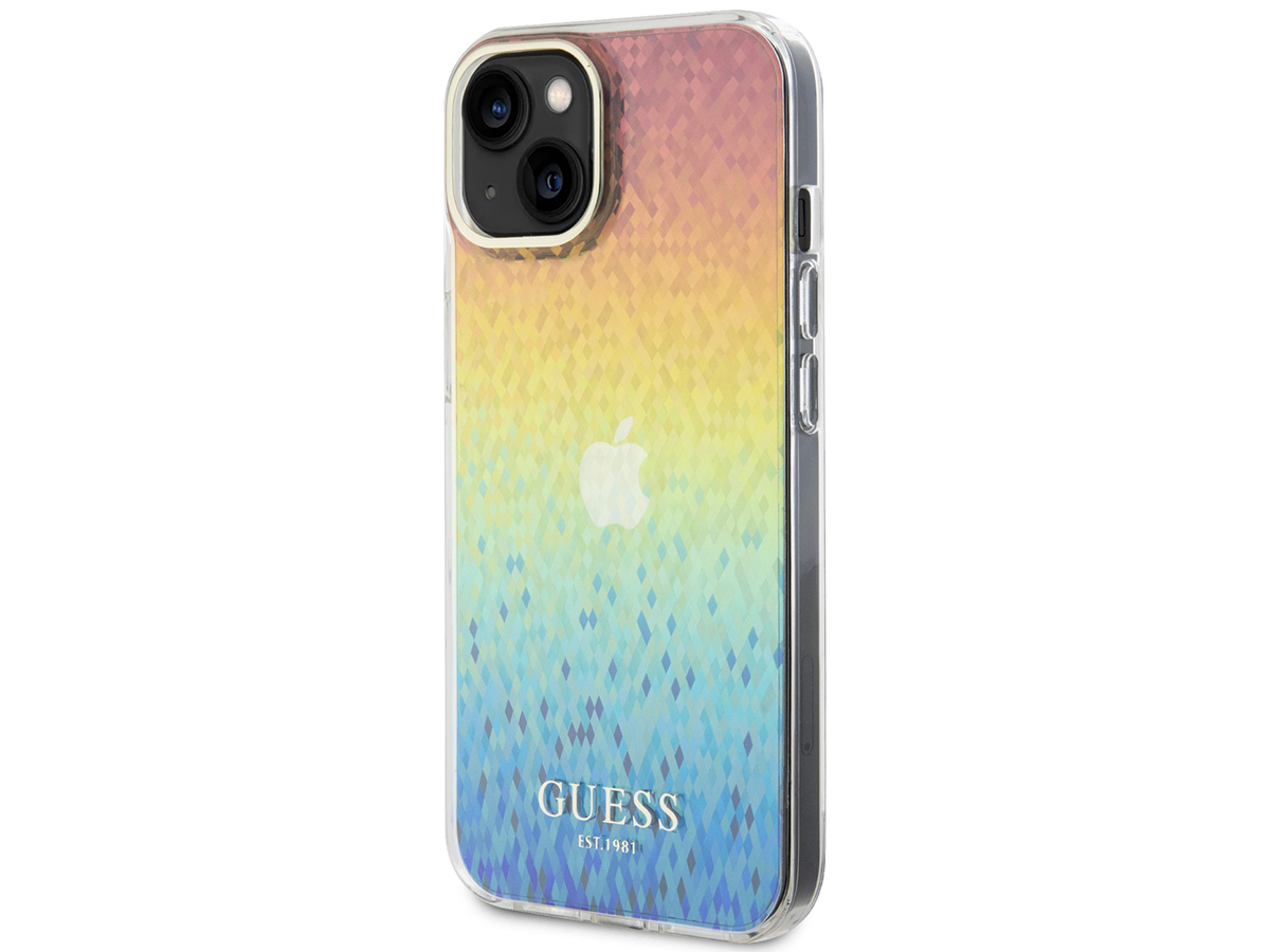 Guess Faceted Rainbow TPU Case - iPhone 15 hoesje