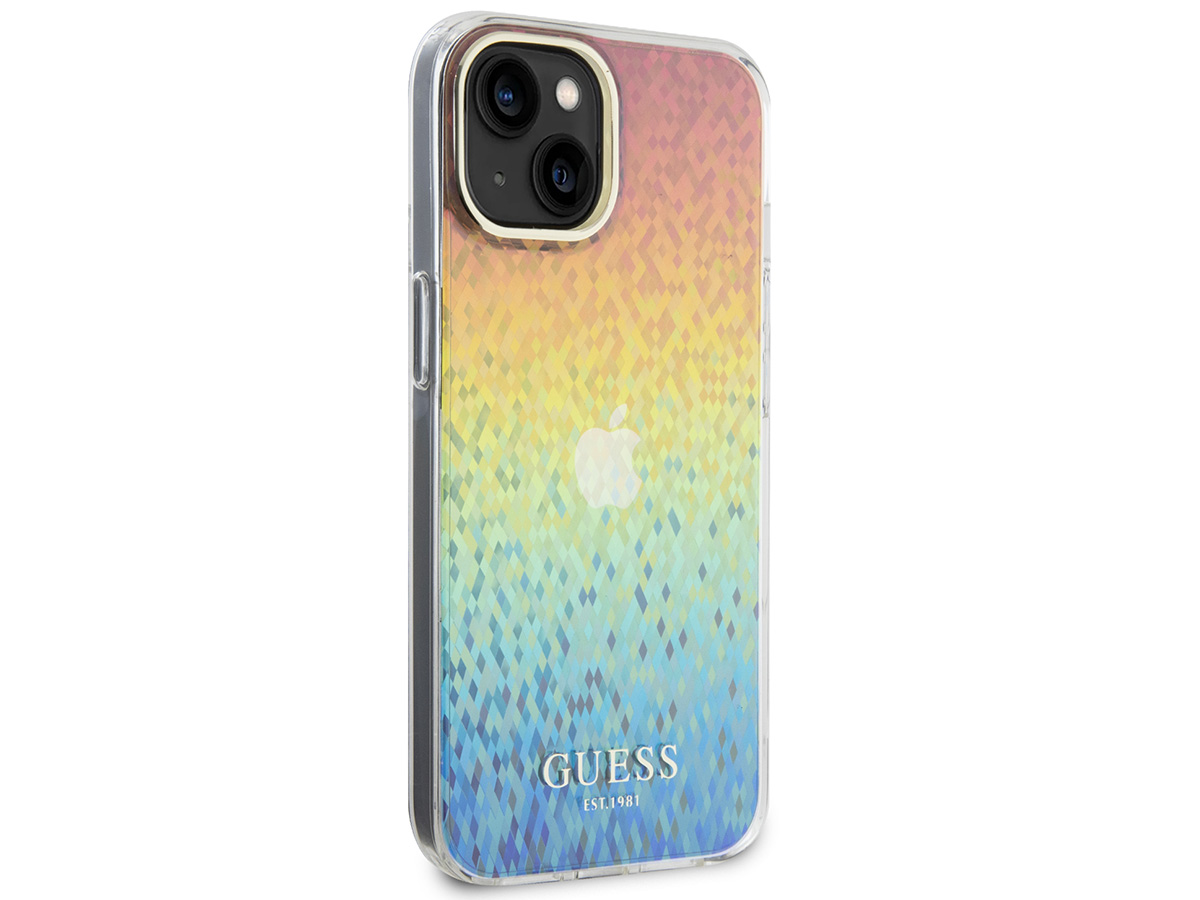 Guess Faceted Rainbow TPU Case - iPhone 15 hoesje