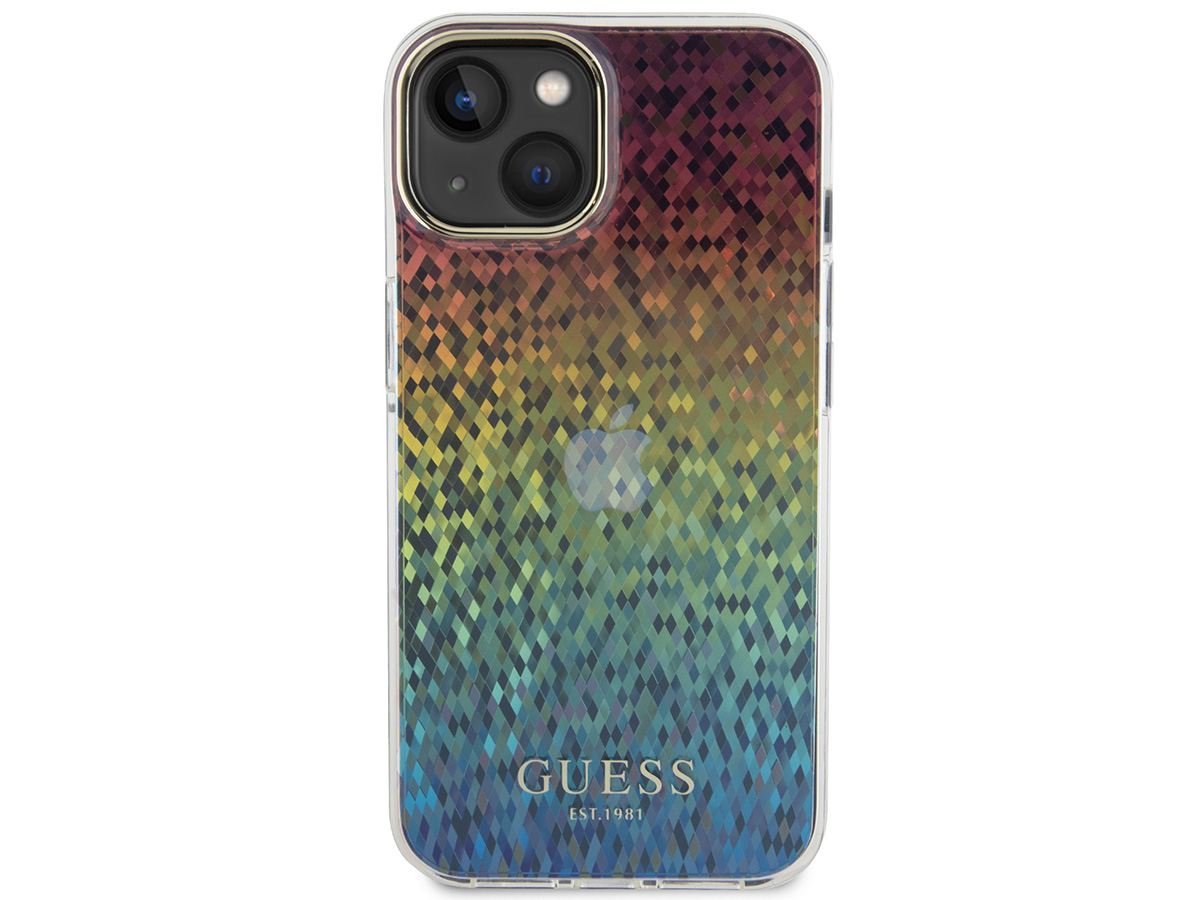 Guess Faceted Rainbow TPU Case - iPhone 15 hoesje