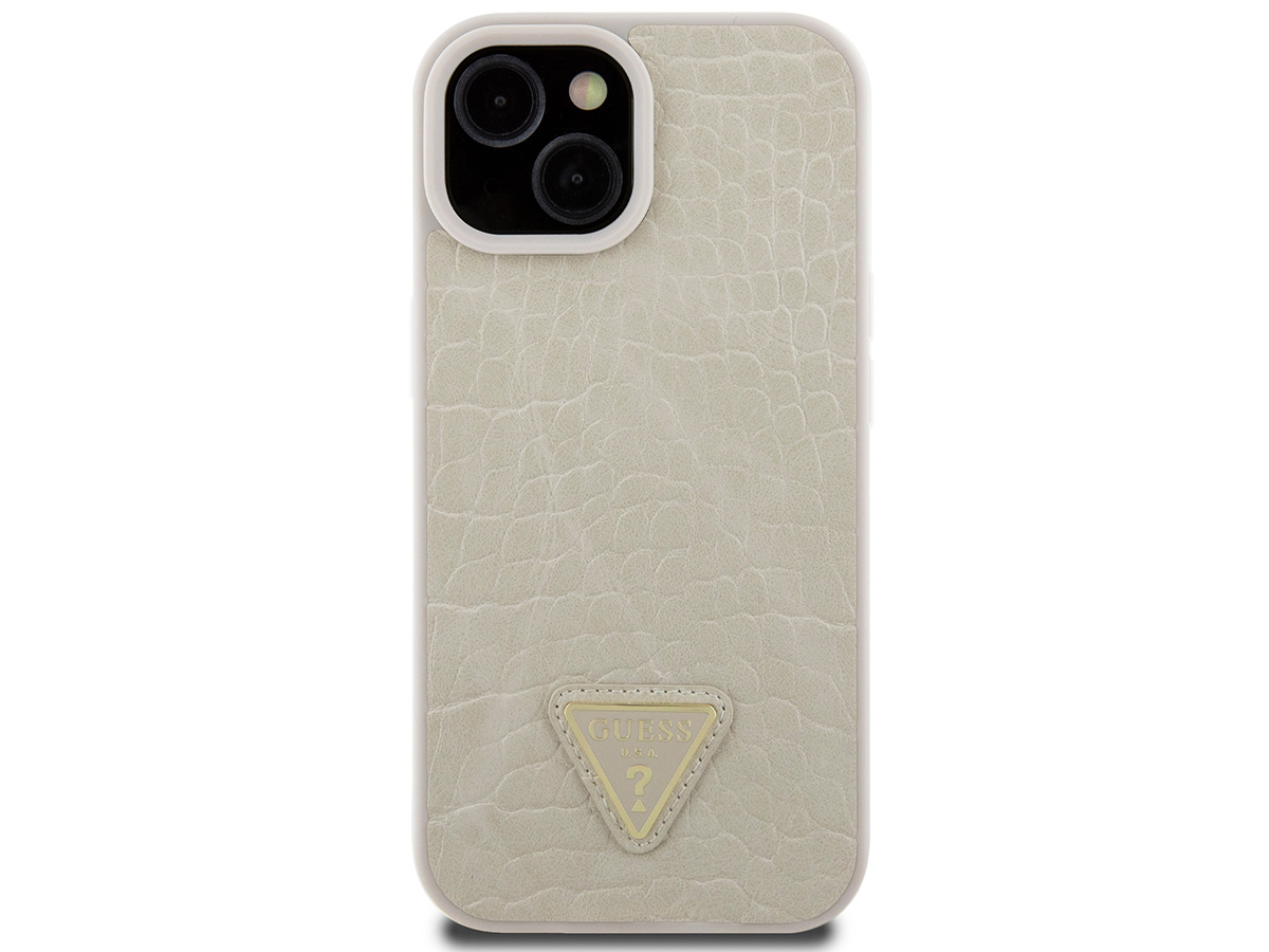 Guess Croco Triangle Case Goud - iPhone 15/14/13 hoesje