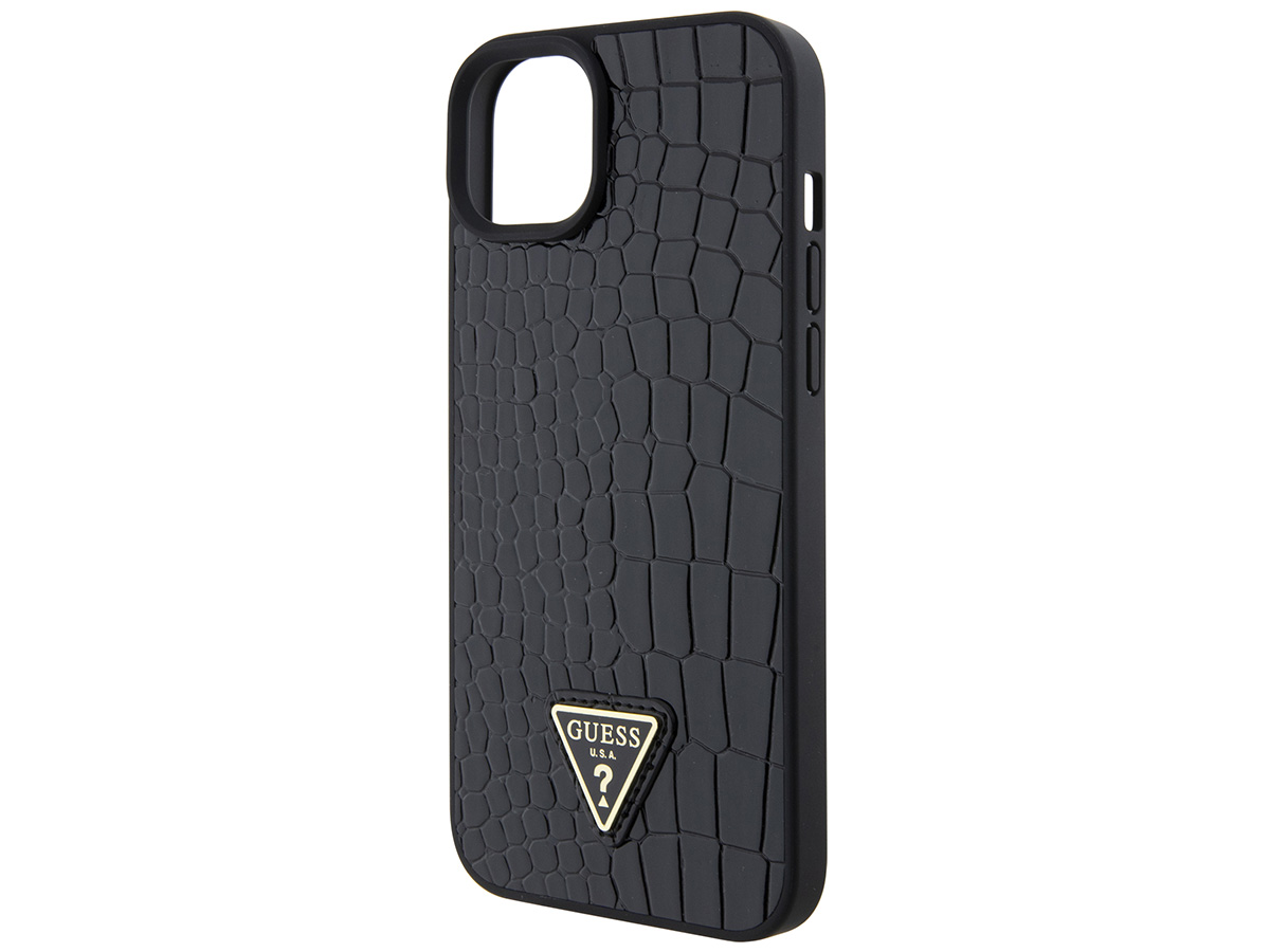 Guess Croco Triangle Case Zwart - iPhone 15/14/13 hoesje