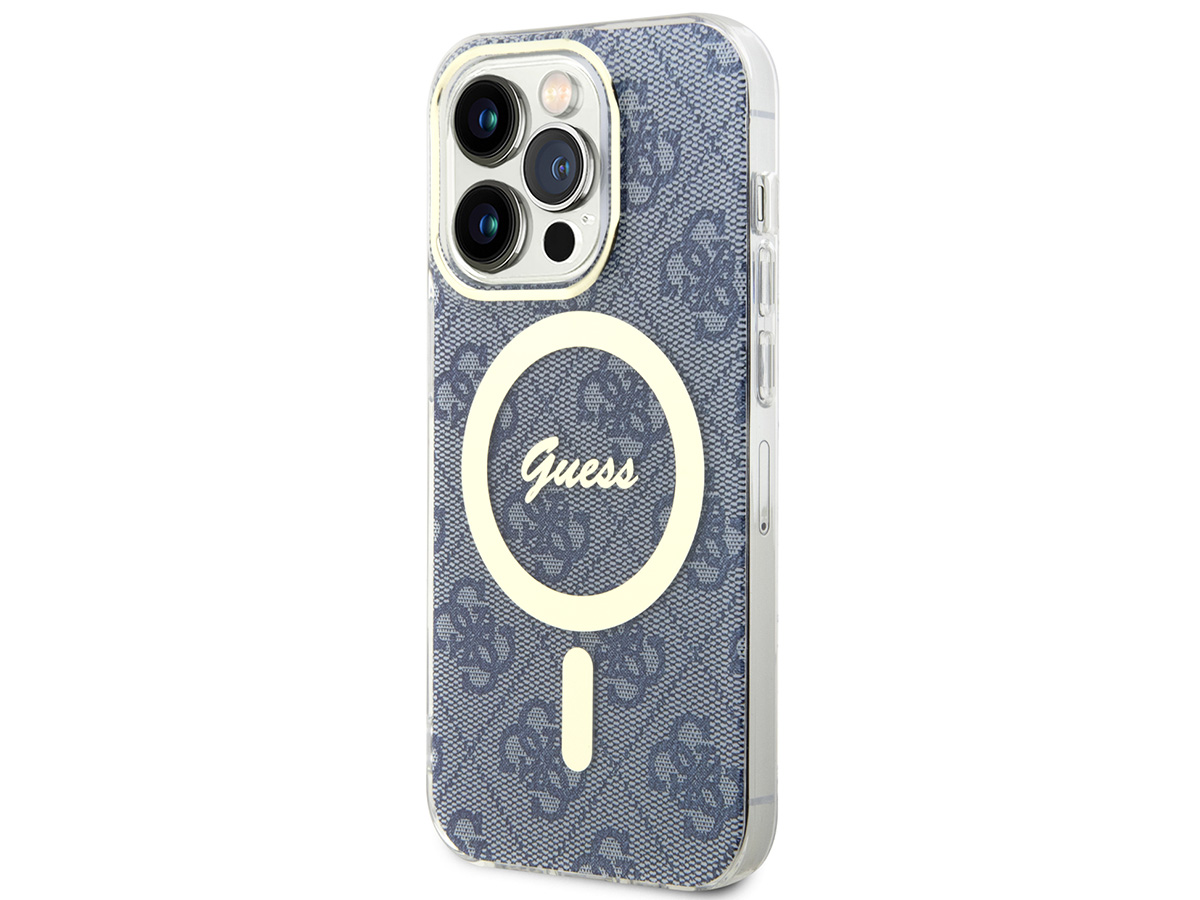 Guess Monogram MagSafe TPU Case Blauw - iPhone 15 hoesje