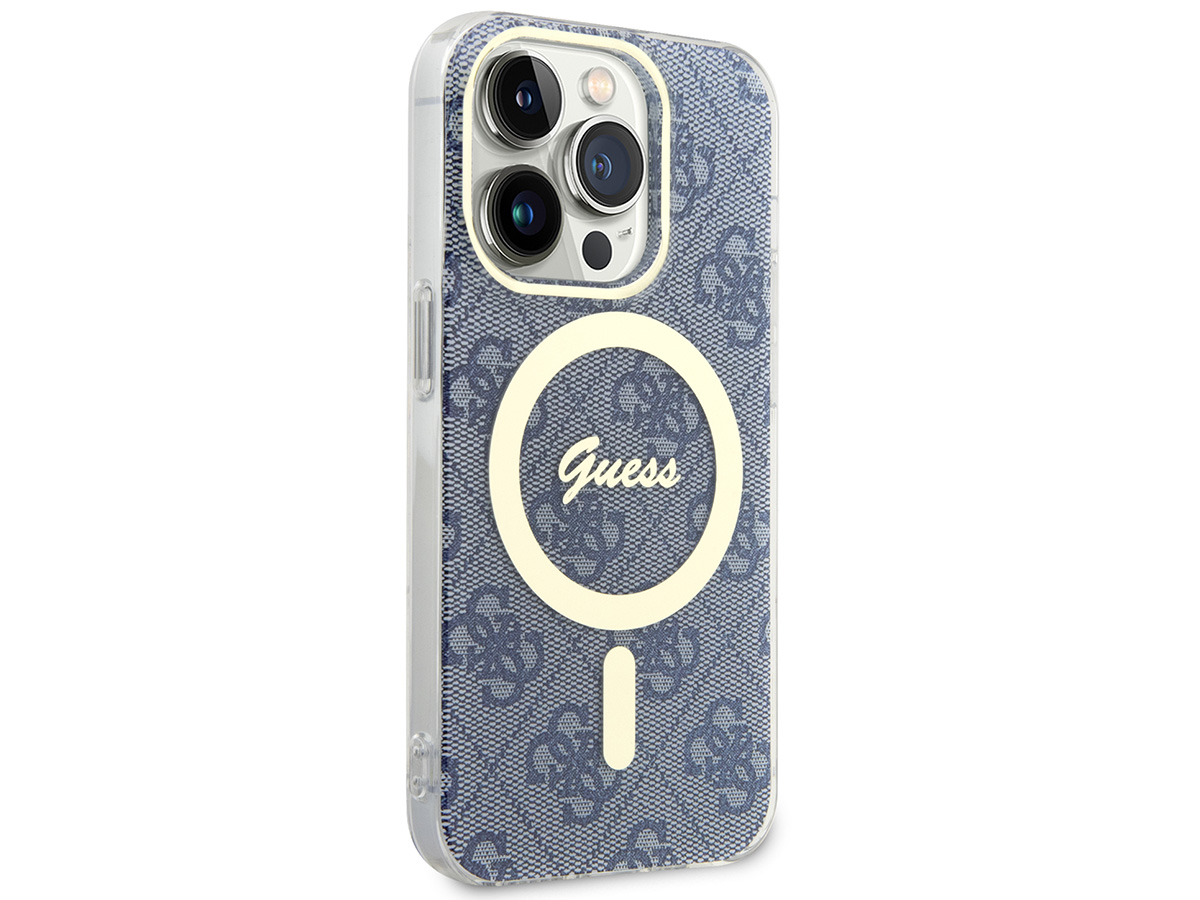 Guess Monogram MagSafe TPU Case Blauw - iPhone 15 hoesje