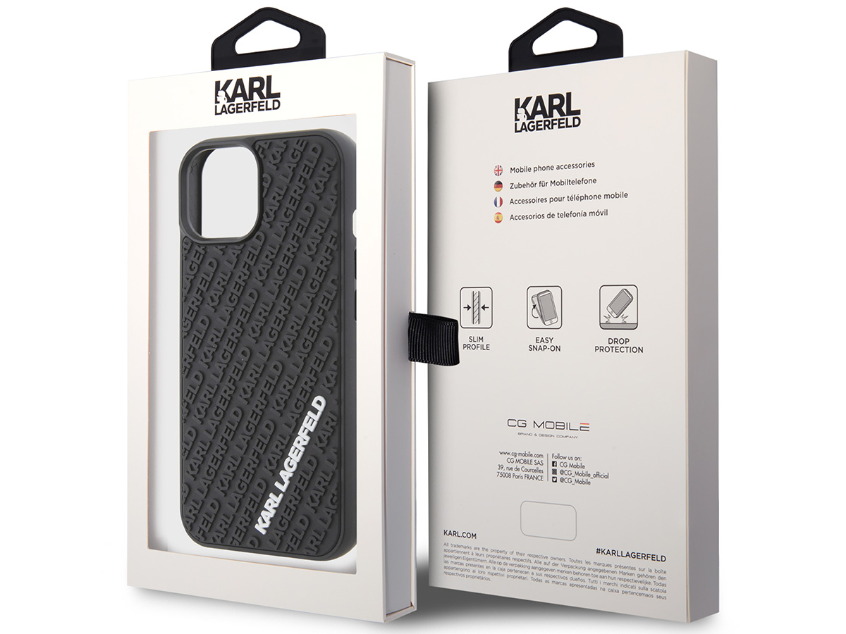 Karl Lagerfeld 3D Logo Repeat Case - iPhone 15 hoesje