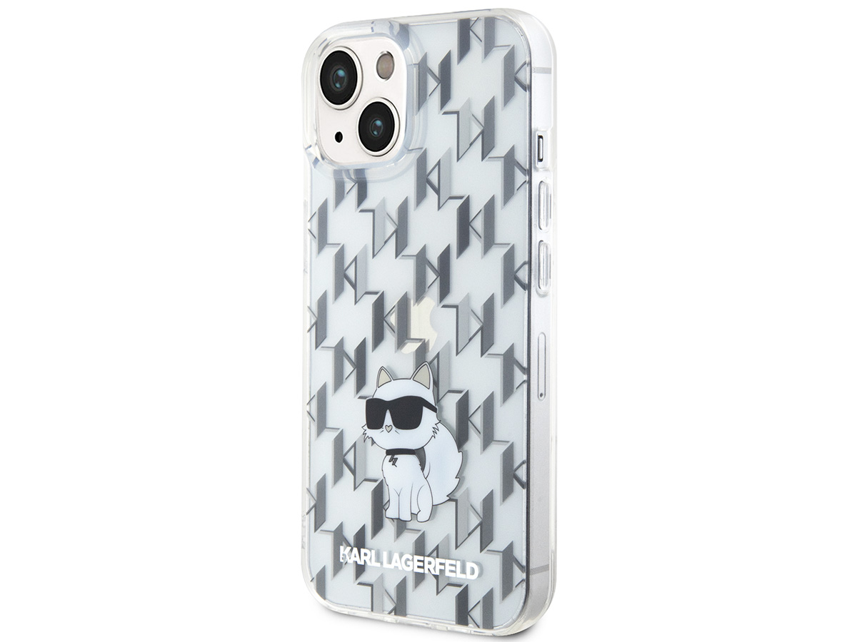 Karl Lagerfeld Choupette Monogram Case Clear - iPhone 15 hoesje
