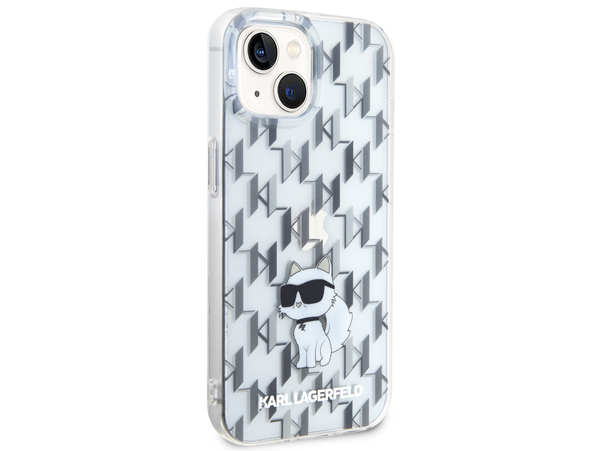 Karl Lagerfeld Choupette Monogram Case Clear - iPhone 15 hoesje